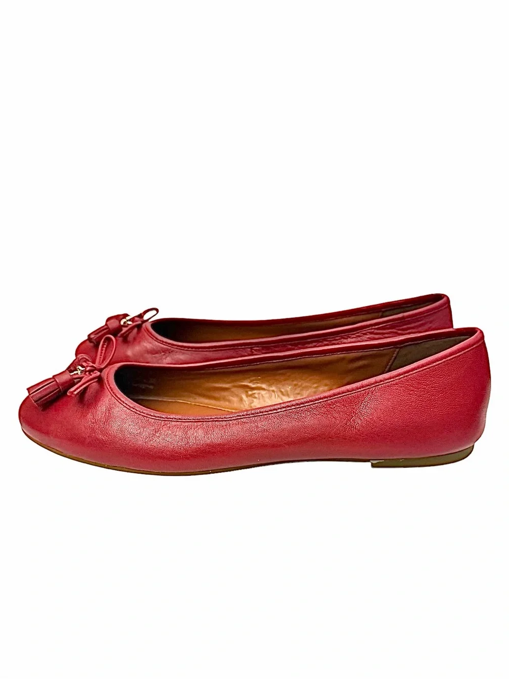 Coach Bea Ballerina Flats Red Women’s Size 10M Leather Ballet Shoes EUC